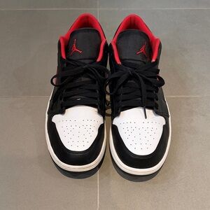 Nike Air Jordan Low Men's Black, Red, and White Sneakers